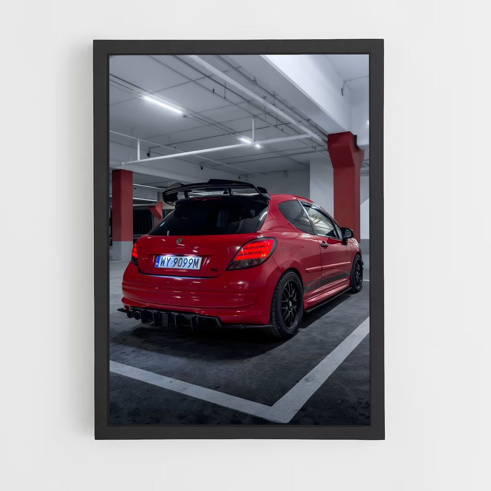 Poster Rétro Rouge – affiche Peugeot (vue 2)